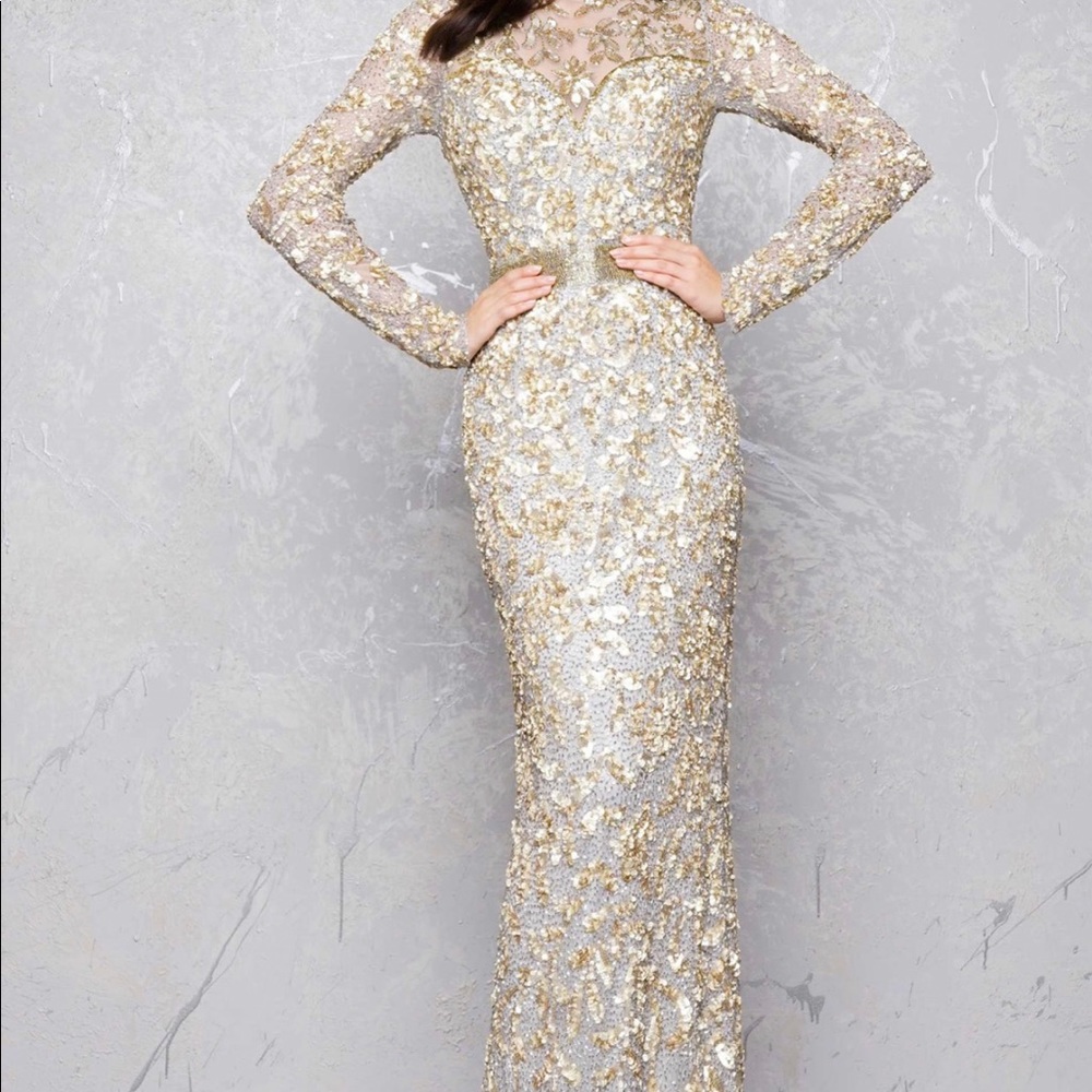 Mac Duggal beaded evening gown